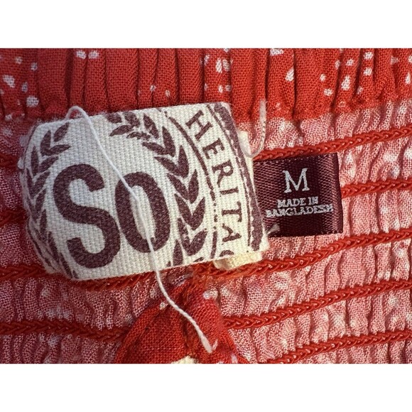 SO Womens Sundress Dress Size M Medium Red White 90S Y2K Hippie - Picture 5 of 6